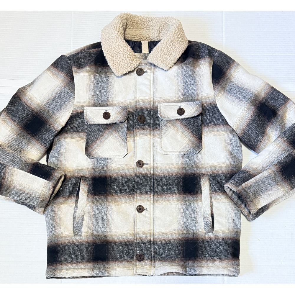 RAINFOREST - Men's Quilt Lined Flannel Plaid Shirt Jacket Shacket -‎ Medium